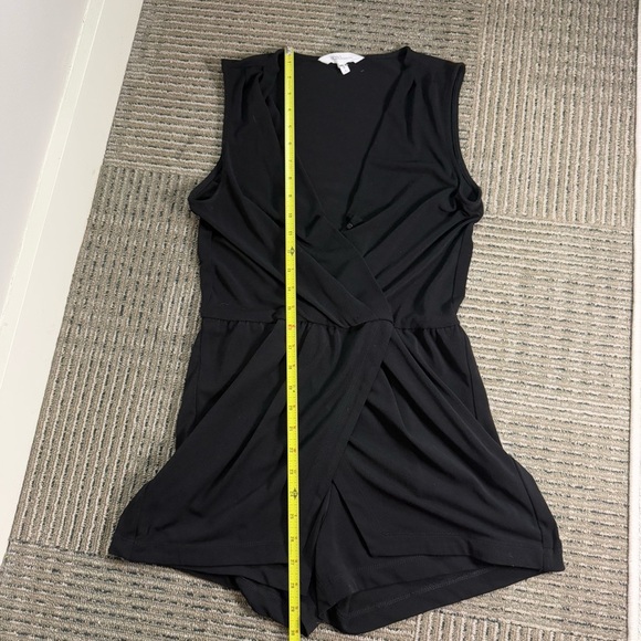 BCBGeneration Black Romper V-Neck Wrap Detail Tank - Picture 5 of 6